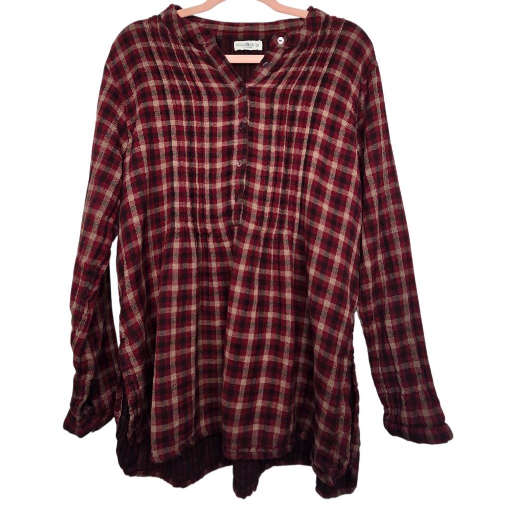 Natural Life Brand Plaid Tunic Top